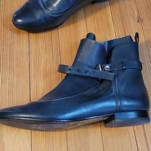 Black Italian leather boots